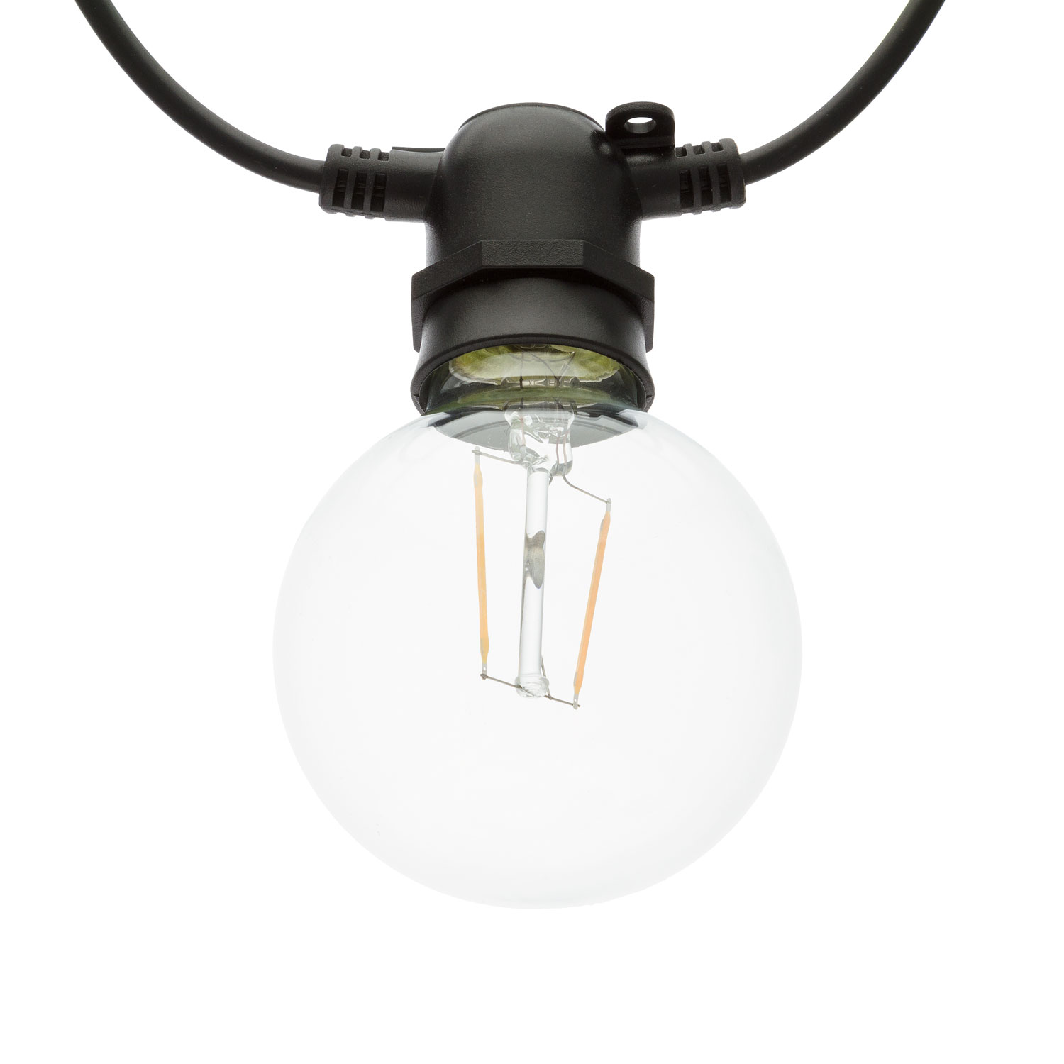 Party Lichterkette 8 m, 10 LED-Birnen warmweiß Ø 80 mm, schwarzes Kabel, erweiterbar 16 Party Lichterkette 8 m, 10 LED-Birnen warmweiß Ø 80 mm, schwarzes Kabel, erweiterbar 16