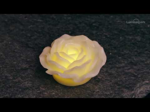 Leuchtende LED-Rose aus Echtwachs, warmweißes Licht 2 Leuchtende LED-Rose aus Echtwachs, warmweißes Licht 2