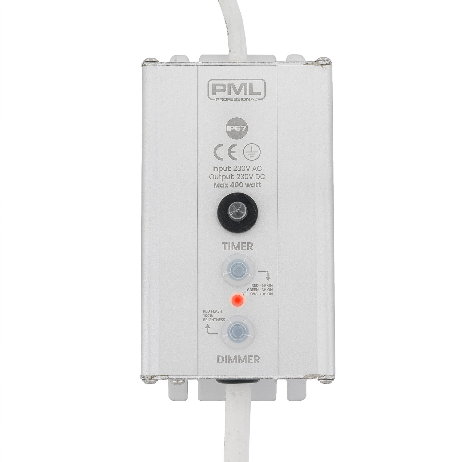 Dimmer and timer for PML decorations, IP67, max 400 Watts, white cable 2 Dimmer and timer for PML decorations, IP67, max 400 Watts, white cable 2