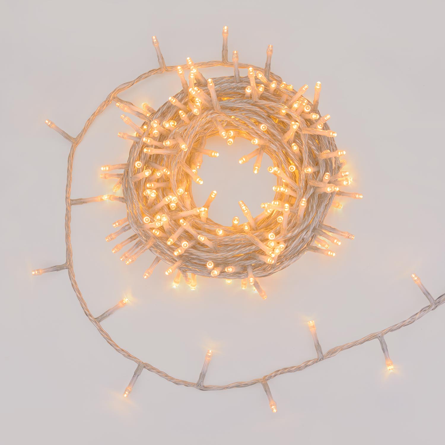 Catena Connect+ 25 m, 500 led bianco caldo, cavo trasparente, prolungabile Catena Connect+ 25 m, 500 led bianco caldo, cavo trasparente, prolungabile