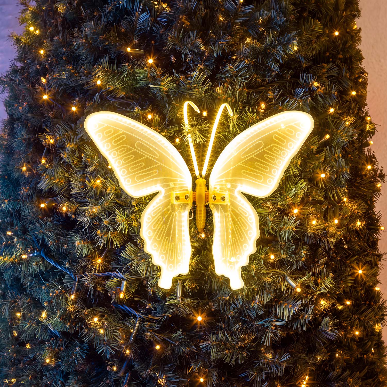 Farfalla in tubo ultraluminoso, 40 cm, 244 led bianco caldo 1