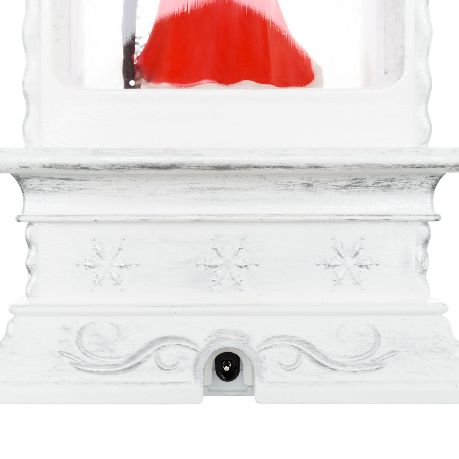 Farol navideño Papá Noel con bastón y arbolito, blanco envejecido, led blanco cálido 7 Farol navideño Papá Noel con bastón y arbolito, blanco envejecido, led blanco cálido 7