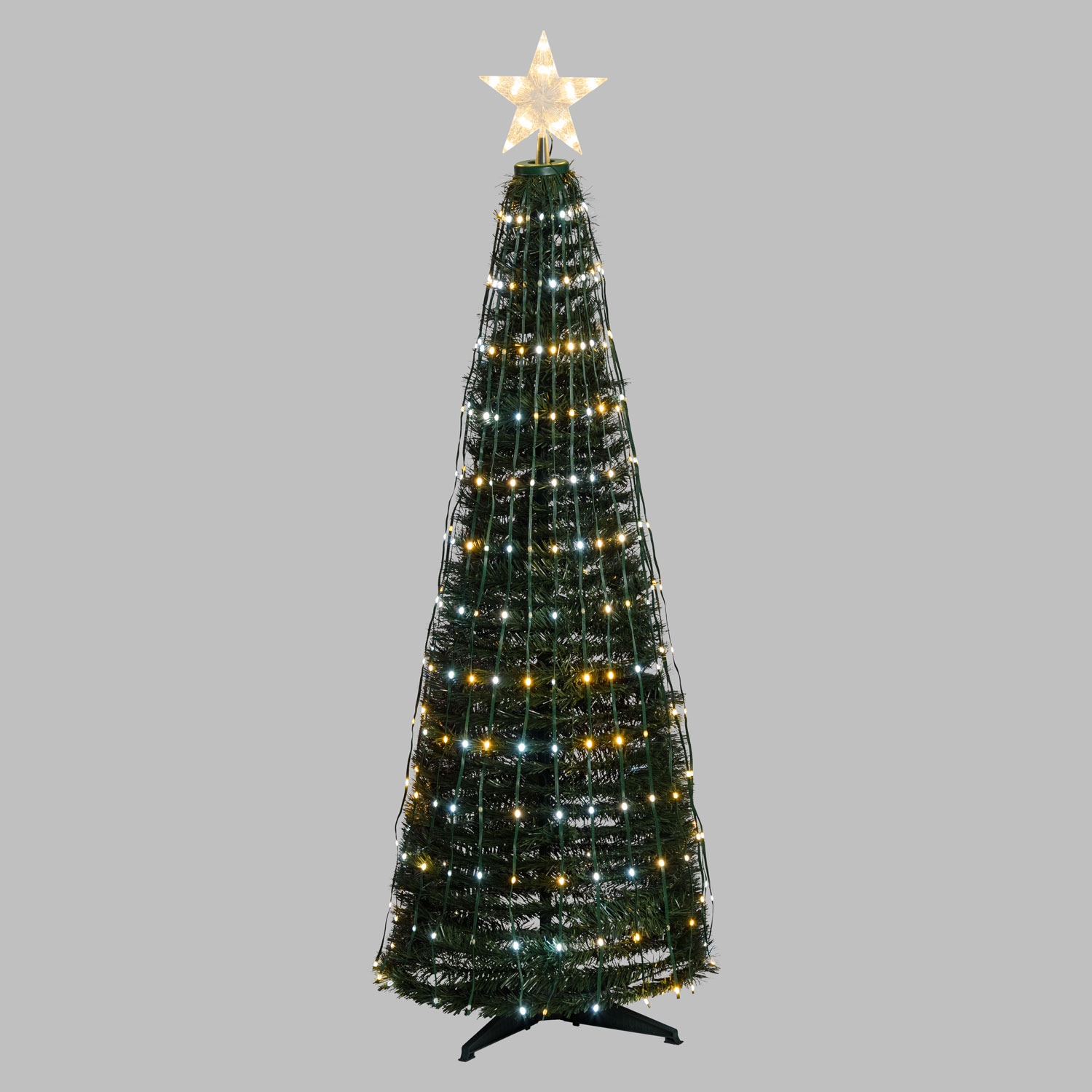 Árbol cónico plegable h 150 cm, Gotas de luz led blanco cálido y blanco frío 11 Árbol cónico plegable h 150 cm, Gotas de luz led blanco cálido y blanco frío 11