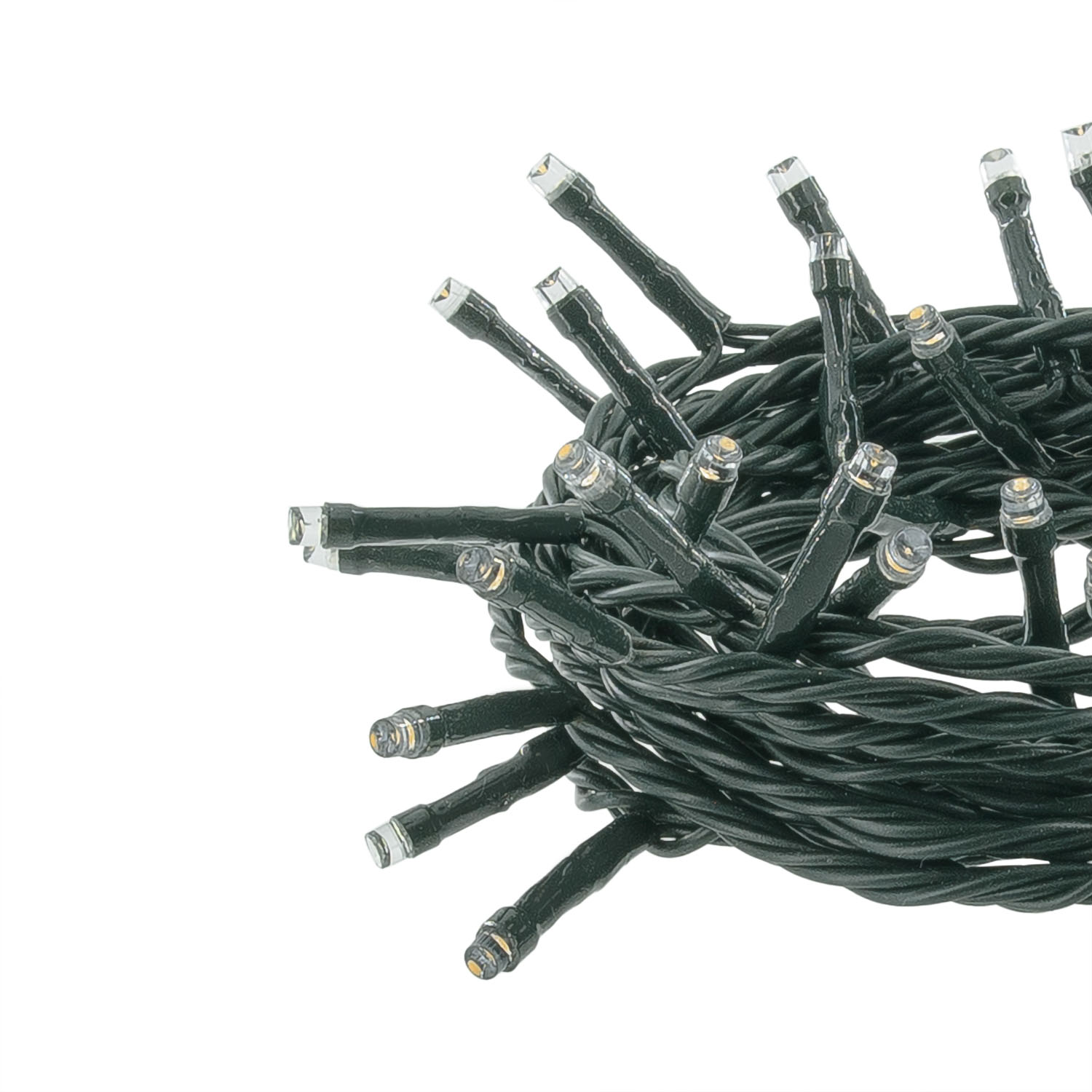 Catena Connect+ 5 m, 50 led bianco caldo e bianco freddo, cavo verde, prolungabile 4