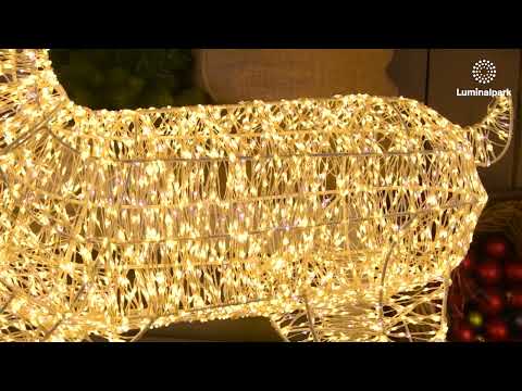 Renne avec patte levée 3D, h. 130 cm, microled haute densité blanc chaud et froid, utilisation en intérieur  2