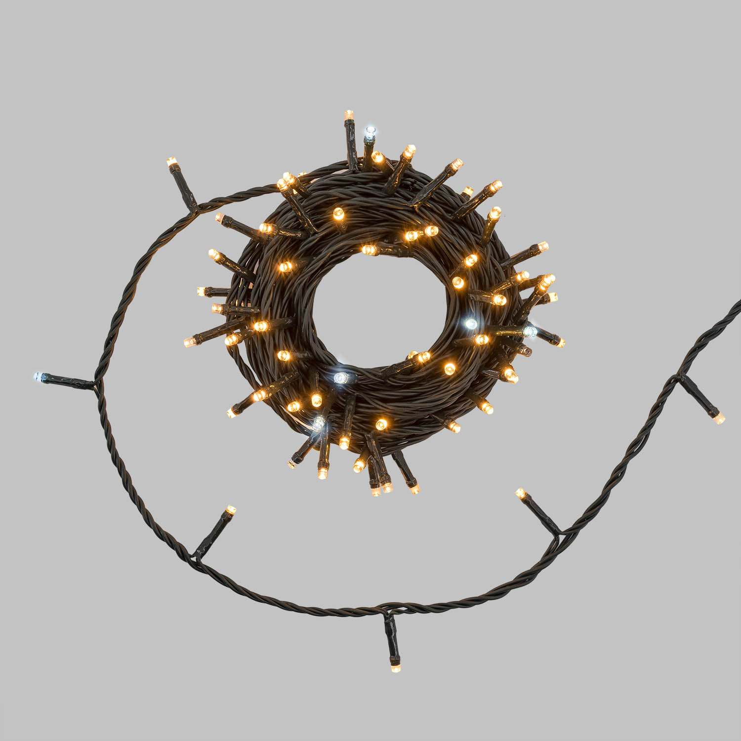 Connect+ String Light 8 m, 80 Warm White and Cool White LEDs, Green Cable, Extendable 1