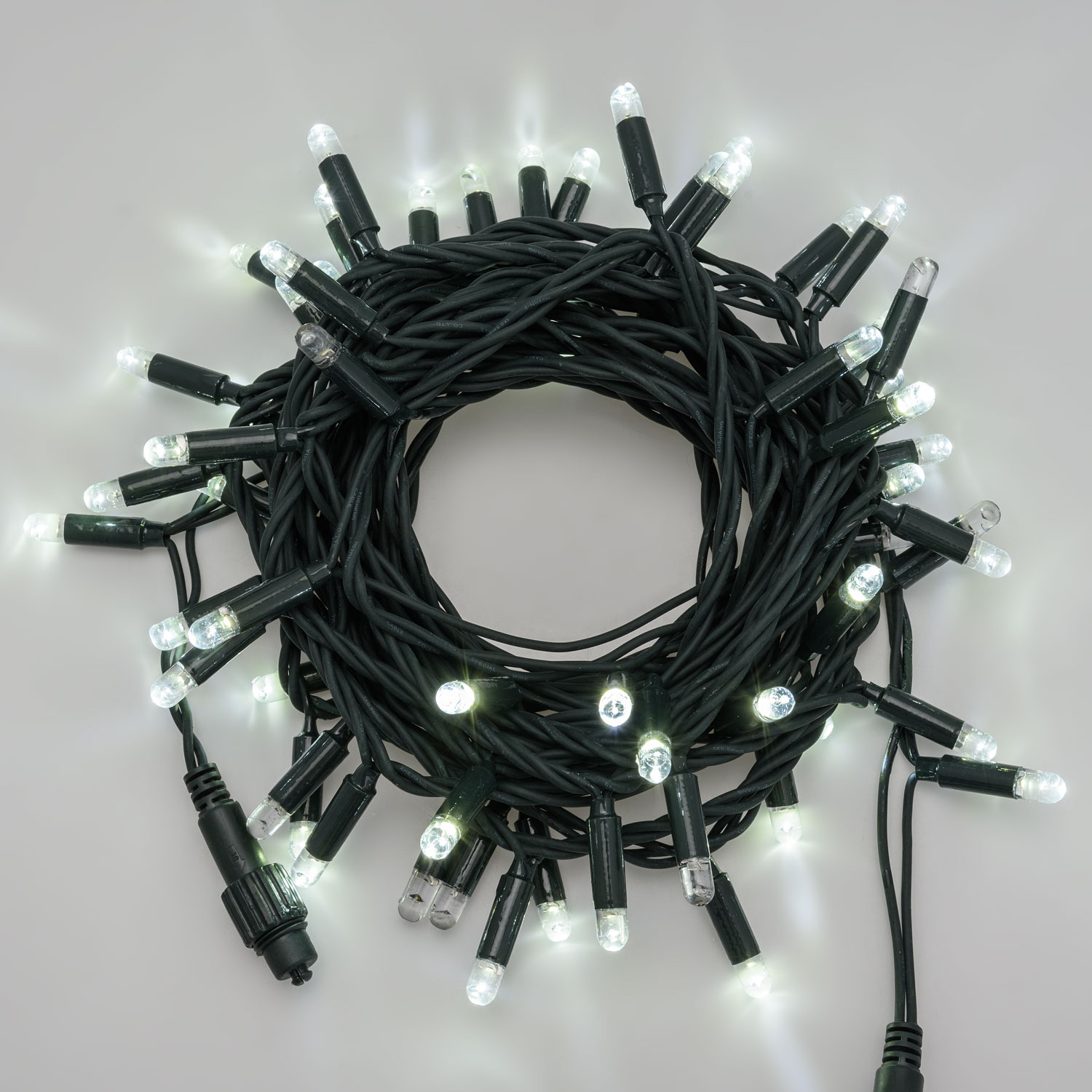 Lichterkette 10 m, 60 SuperLEDs kaltweiß, grünes Kabel Lichterkette 10 m, 60 SuperLEDs kaltweiß, grünes Kabel