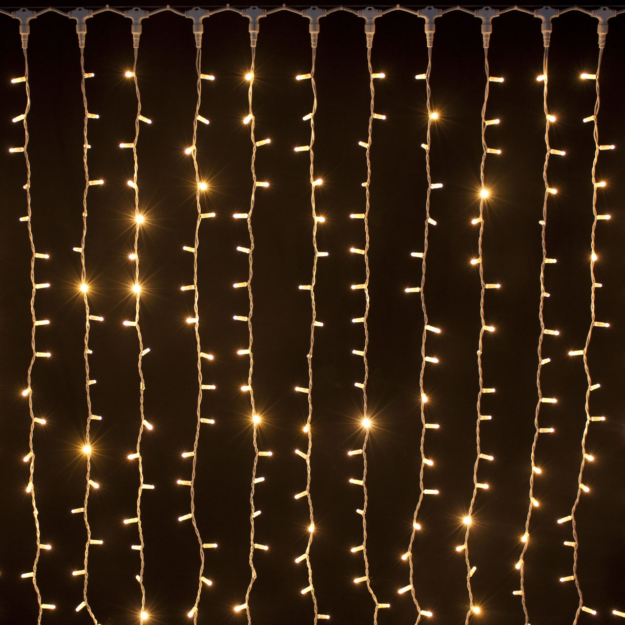 Lichtervorhang 2 x h 3 m, 608 MaxiLEDs warmweiß, weißes Kabel Lichtervorhang 2 x h 3 m, 608 MaxiLEDs warmweiß, weißes Kabel