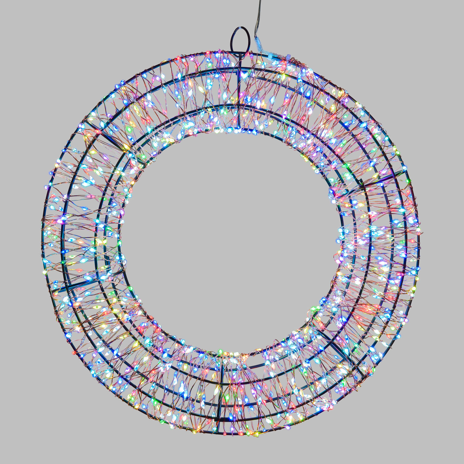 Couronne 3D Marron Ø 35 cm, 1000 Micro led RGB Couleurs Changeantes, intérieur Couronne 3D Marron Ø 35 cm, 1000 Micro led RGB Couleurs Changeantes, intérieur