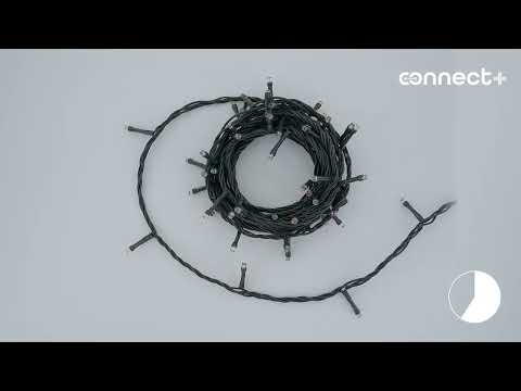 Catena Connect+ 5 m, 50 led multicolor, cavo verde, prolungabile 2