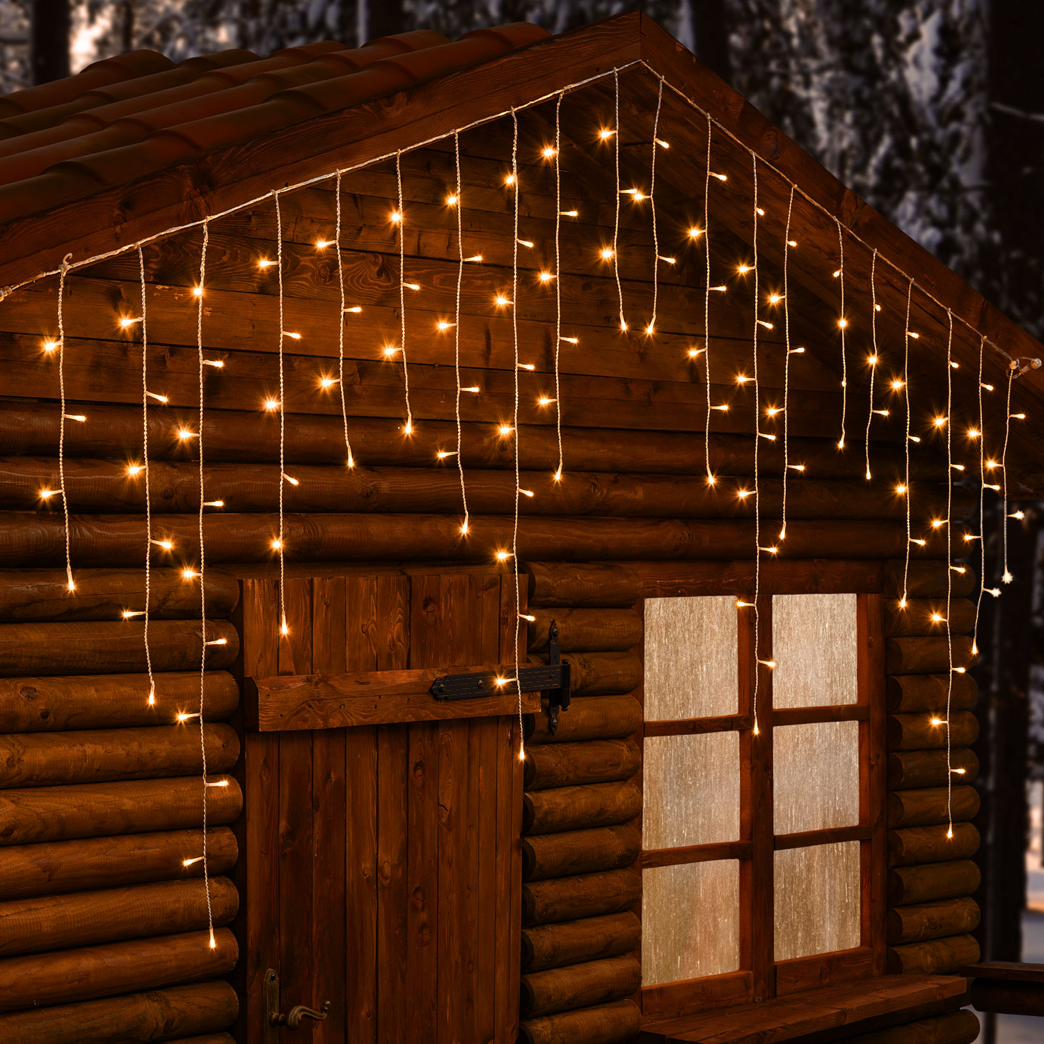Smart Connect Eisregen-Lichterkette, 3 x h 1 m, 120 LEDs extra warmweiß, weißes Kabel 1 Smart Connect Eisregen-Lichterkette, 3 x h 1 m, 120 LEDs extra warmweiß, weißes Kabel 1