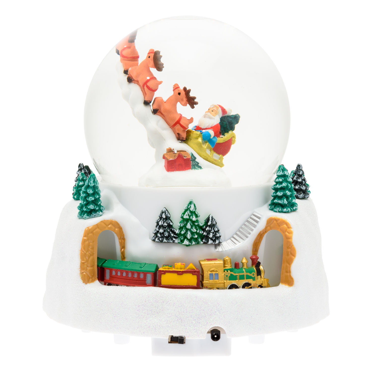 Lanterne paysage enneigé avec petit train en mouvement et sphère scintillante, h 18,5 cm, blanc chaud 6 Lanterne paysage enneigé avec petit train en mouvement et sphère scintillante, h 18,5 cm, blanc chaud 6