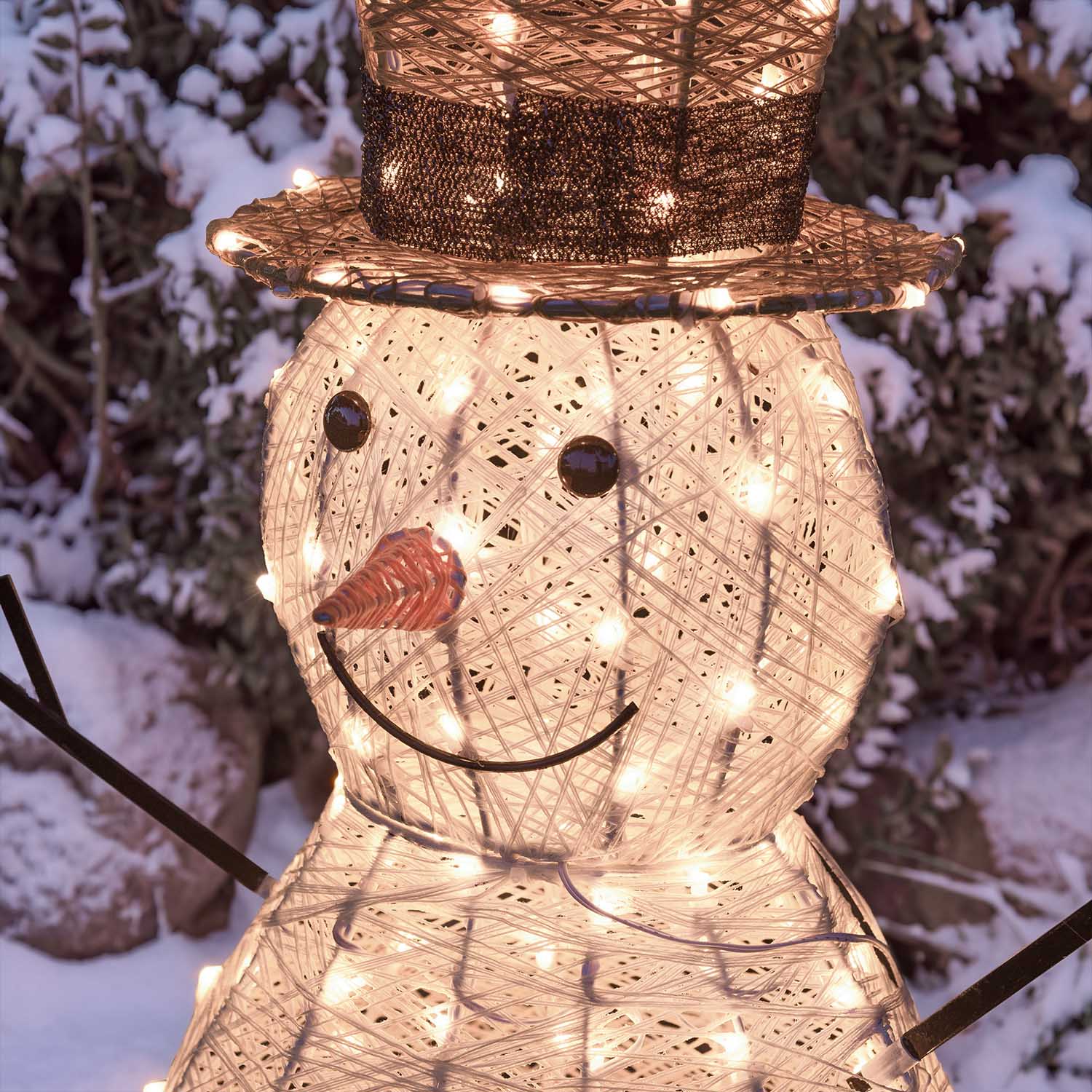 Pupazzo di Neve 3D Light Cream & Brown, h 70 cm, 160 Dual LED bianco extra caldo e bianco freddo 18