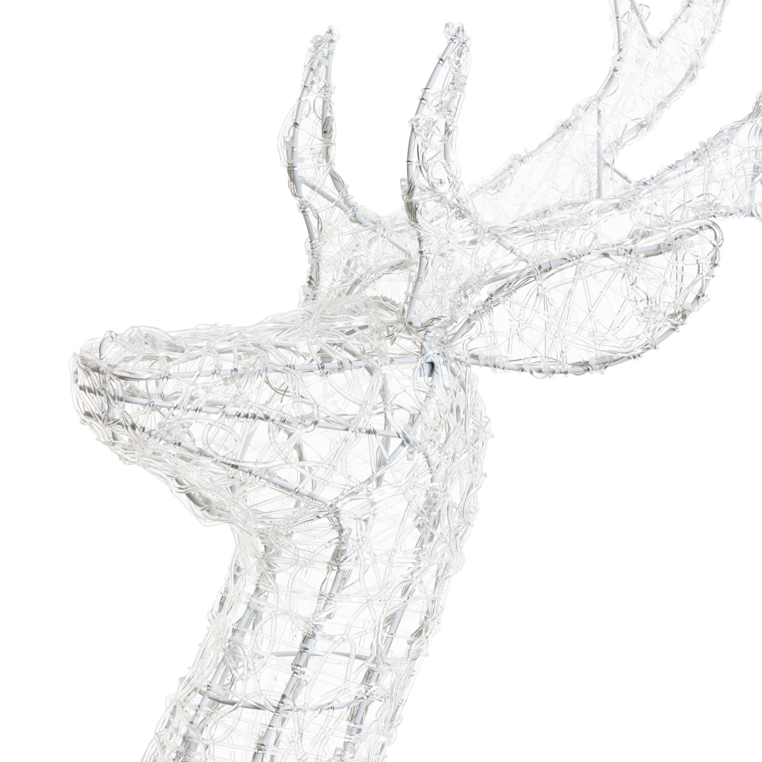 Renne tête tournante acrylique transparent, h 160 cm, led blanc froid 4 Renne tête tournante acrylique transparent, h 160 cm, led blanc froid 4