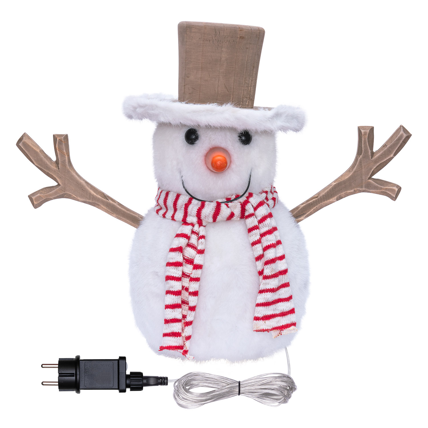 SnowPazzo luminoso 3D in legno, h 40 cm, Dual Color MicroLED bianco caldo e bianco freddo, uso interno 4