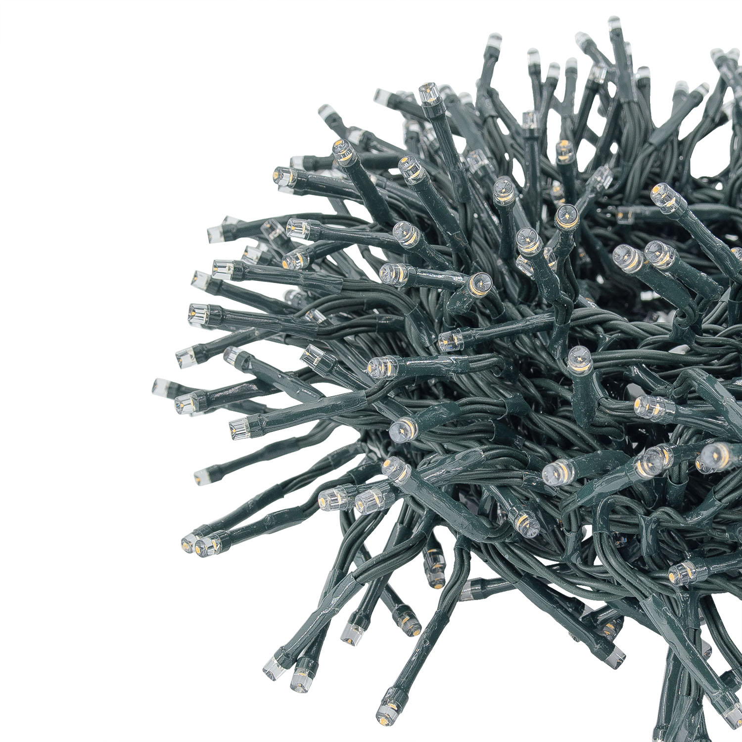 Catena Festone Connect+ 3 m, 300 led bianco caldo e bianco freddo, cavo verde, prolungabile 4