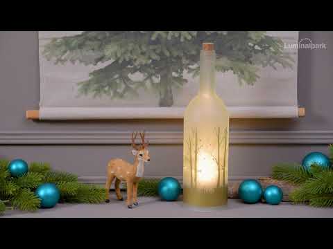 Bottiglia Magic con proiezione rotante renne, 34 cm, led bianco caldo 2 Bottiglia Magic con proiezione rotante renne, 34 cm, led bianco caldo 2