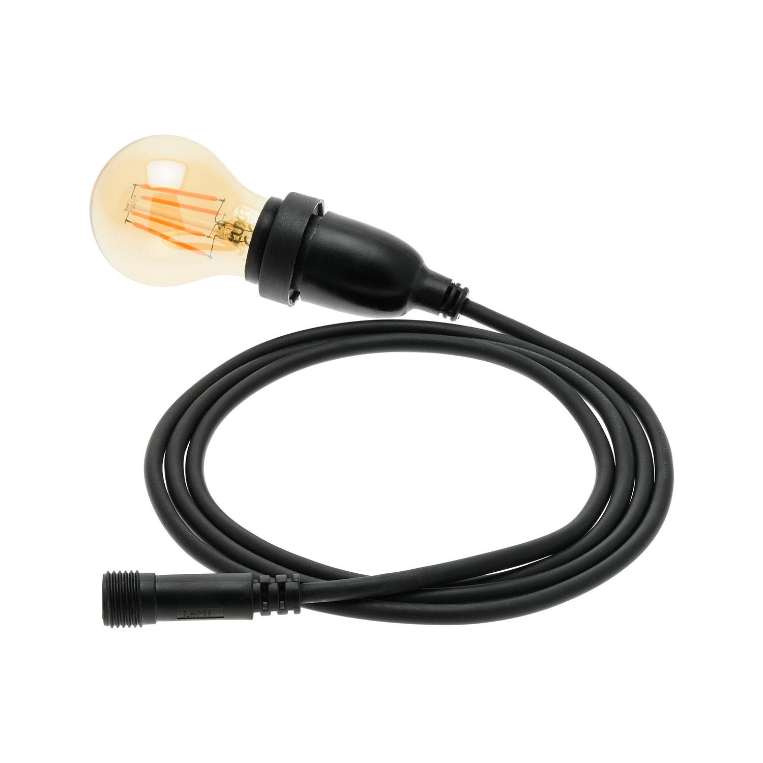 Lampadina da 8 Watt goccia Ø 67 mm dimmerabile, a sospensione, 1 metro di cavo nero 1 Lampadina da 8 Watt goccia Ø 67 mm dimmerabile, a sospensione, 1 metro di cavo nero 1