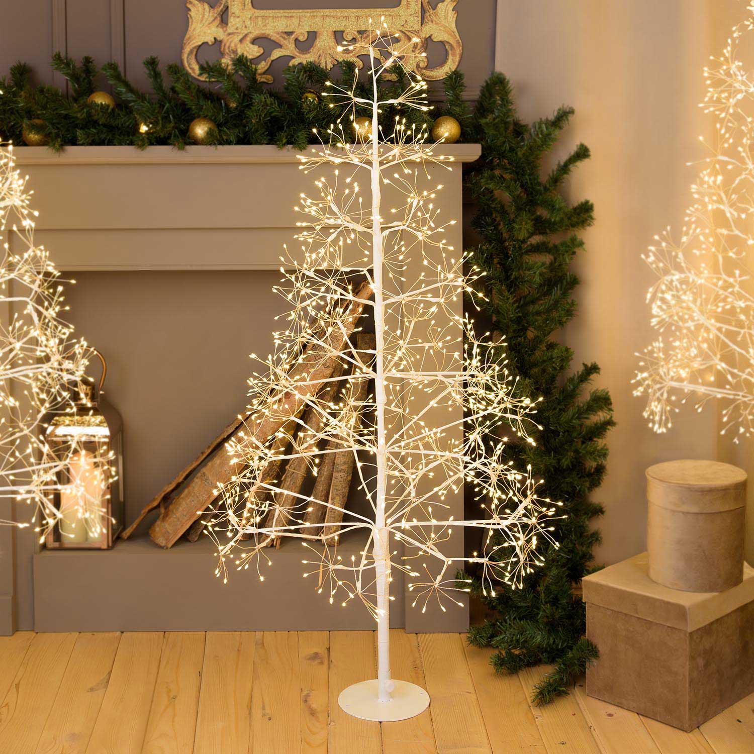 Arbre Blanc RICCO, h 1,2 m, 1000 microled blanc chaud, intérieur Arbre Blanc RICCO, h 1,2 m, 1000 microled blanc chaud, intérieur