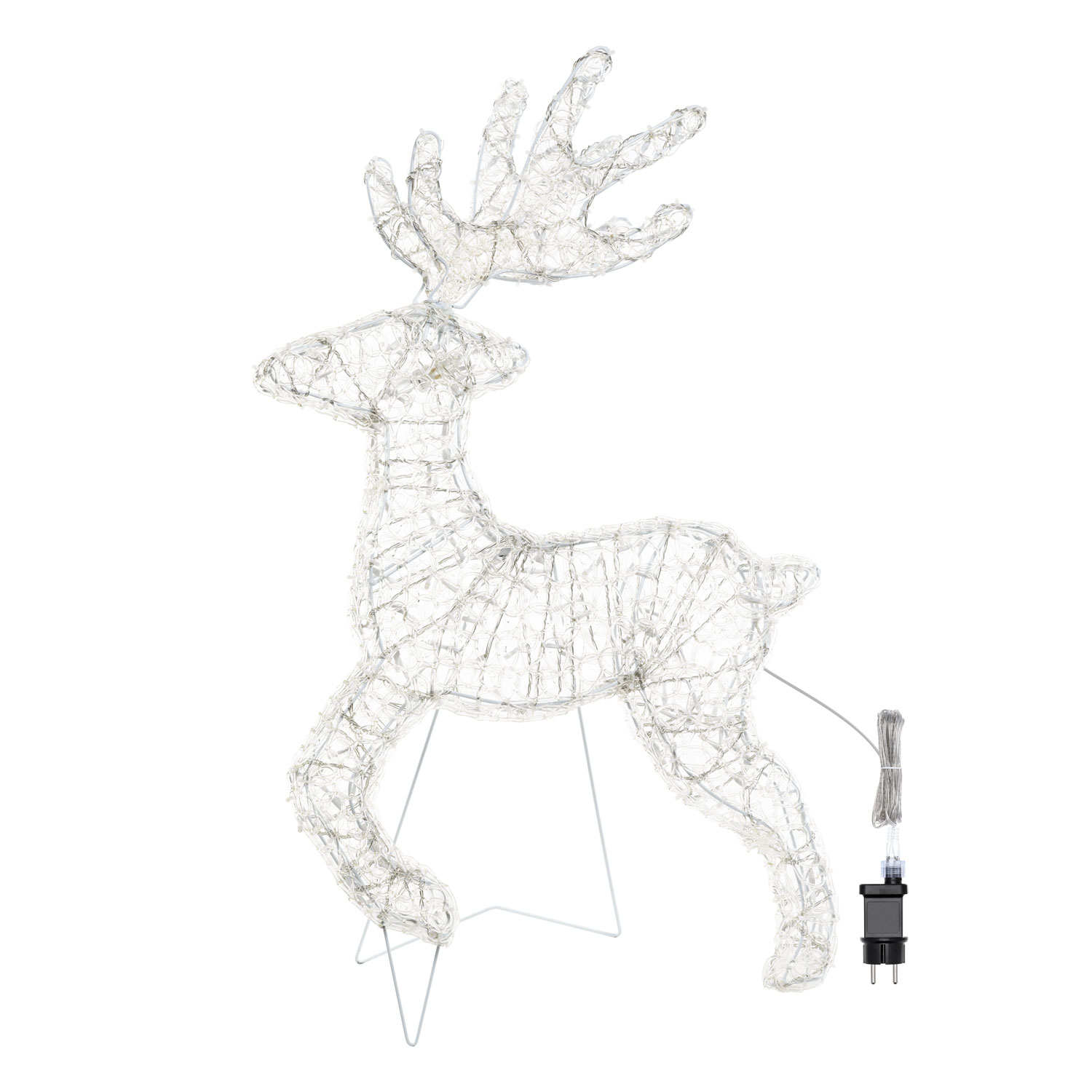 Renna galoppante Thin 3D, h 85 cm, led bianco freddo 2 Renna galoppante Thin 3D, h 85 cm, led bianco freddo 2