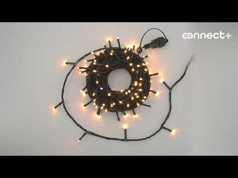 Guirlande Connect+ 12 m, 120 led blanc chaud et blanc froid, câble vert, prolongeable 2