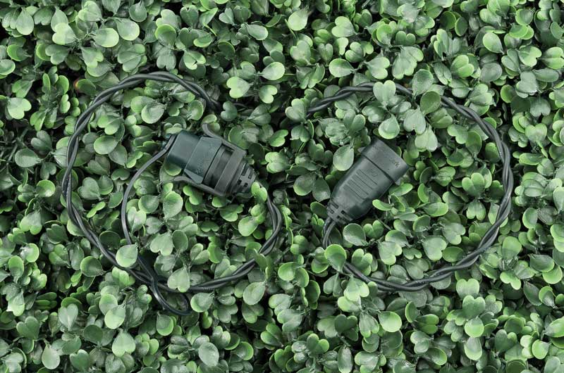 Connecteurs au centre d'un panneau Green Wall Light