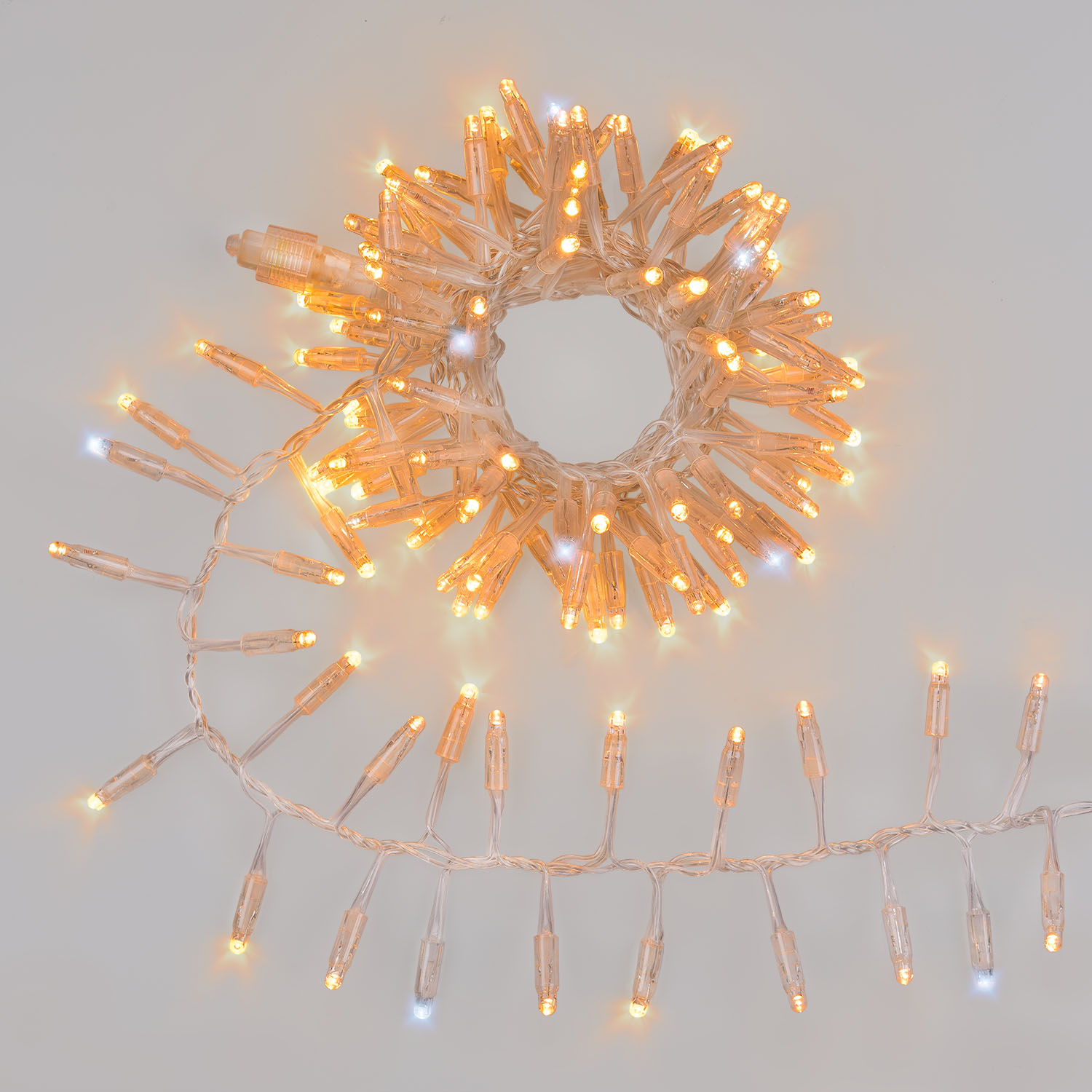 Guirnalda Connect ProLine 36V Dual Color Flashing, 2,5 m, 120 maxiled blanco cálido, cable transparente