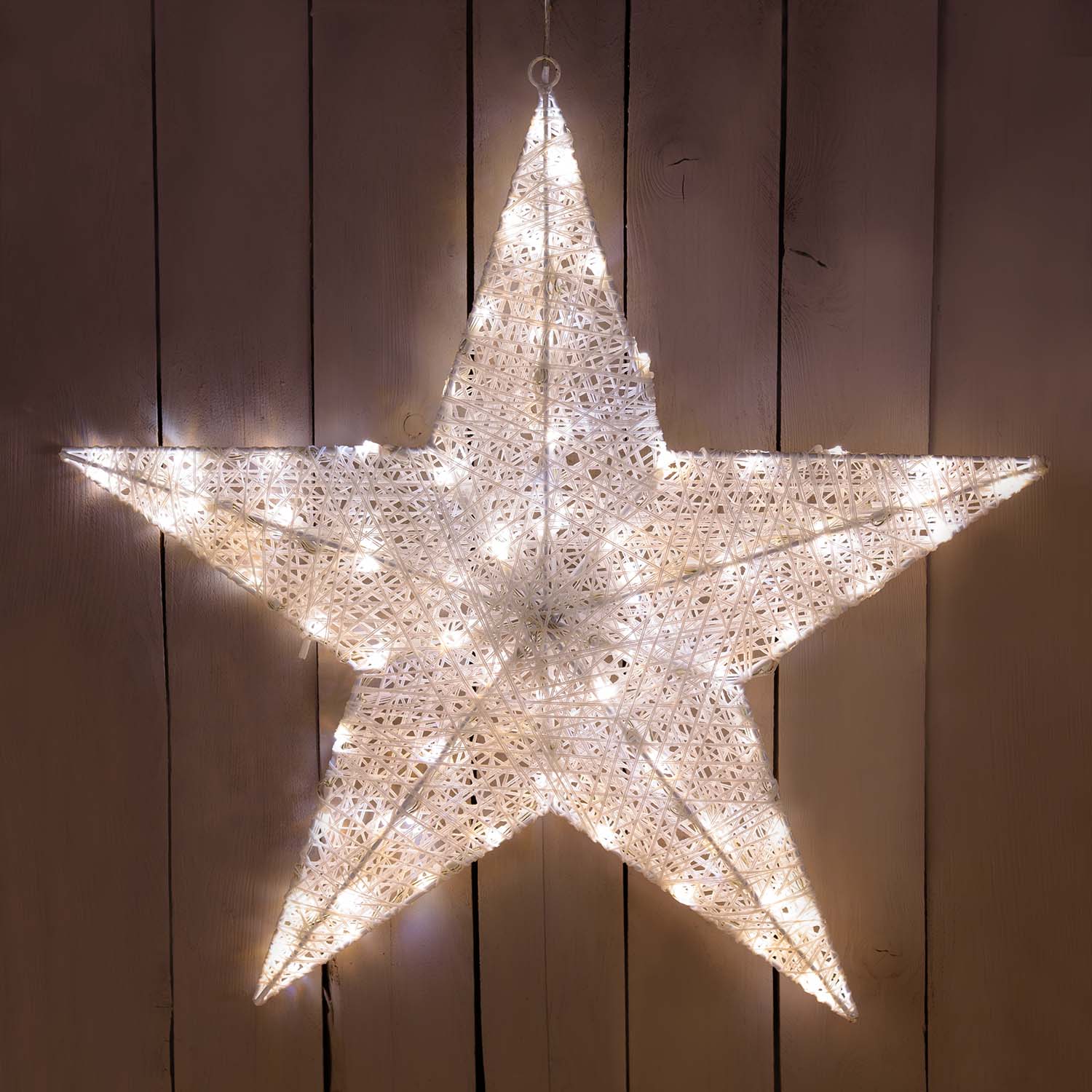 3D-Weißstern mit Ø 55 cm und 100 Dual-Color-LEDs in Warmweiß und Kaltweiß 4 3D-Weißstern mit Ø 55 cm und 100 Dual-Color-LEDs in Warmweiß und Kaltweiß 4