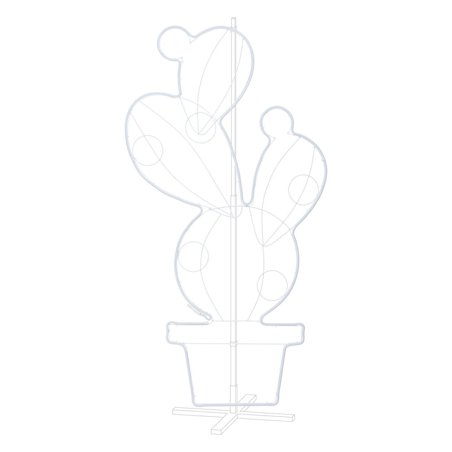 LED Lichtschlauch-Feigenkaktus mit Neon-Effekt h 156 cm 5 LED Lichtschlauch-Feigenkaktus mit Neon-Effekt h 156 cm 5