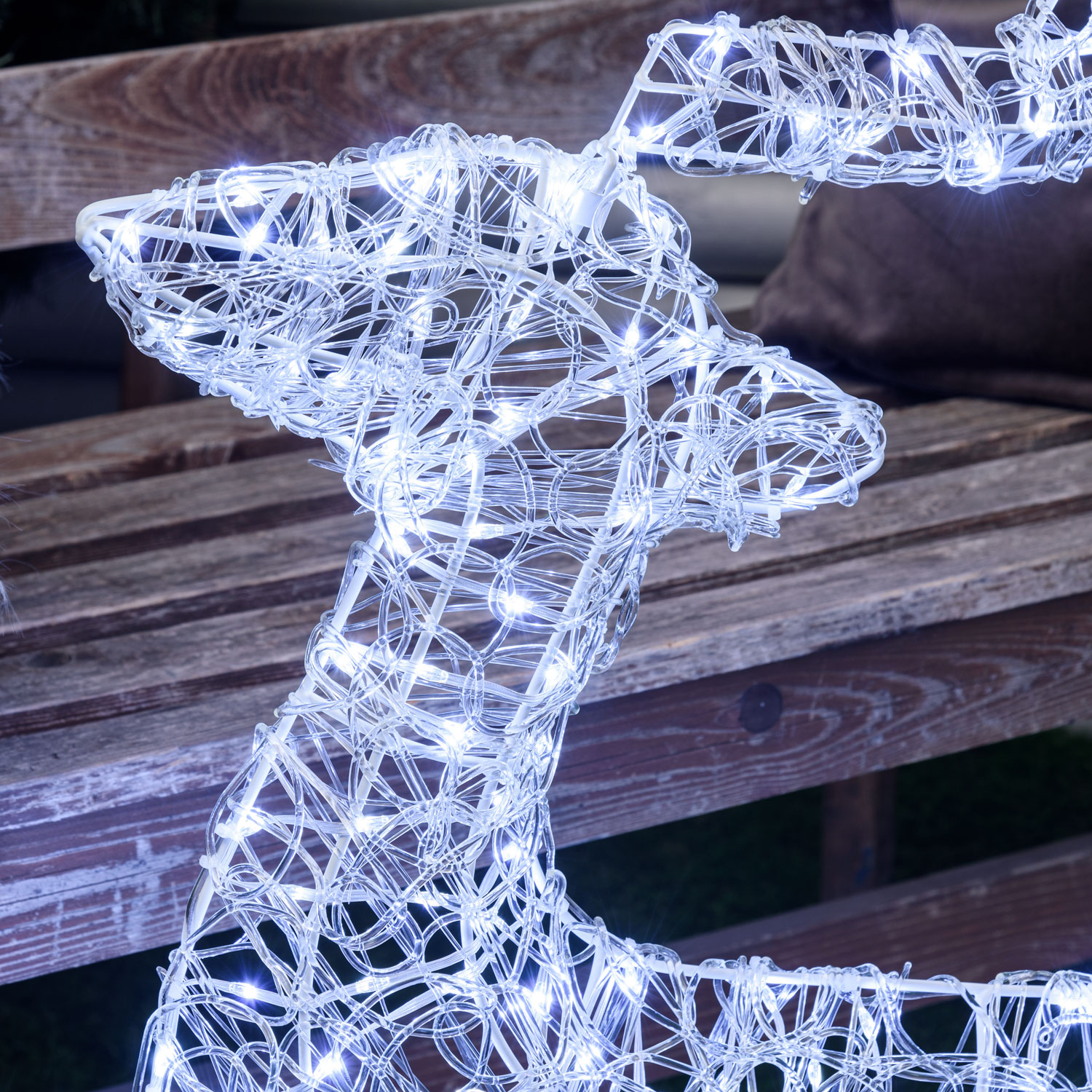 2D laufendes Rentier, h 80 cm, 200 LED Lichtperlen kaltweiß 5 2D laufendes Rentier, h 80 cm, 200 LED Lichtperlen kaltweiß 5