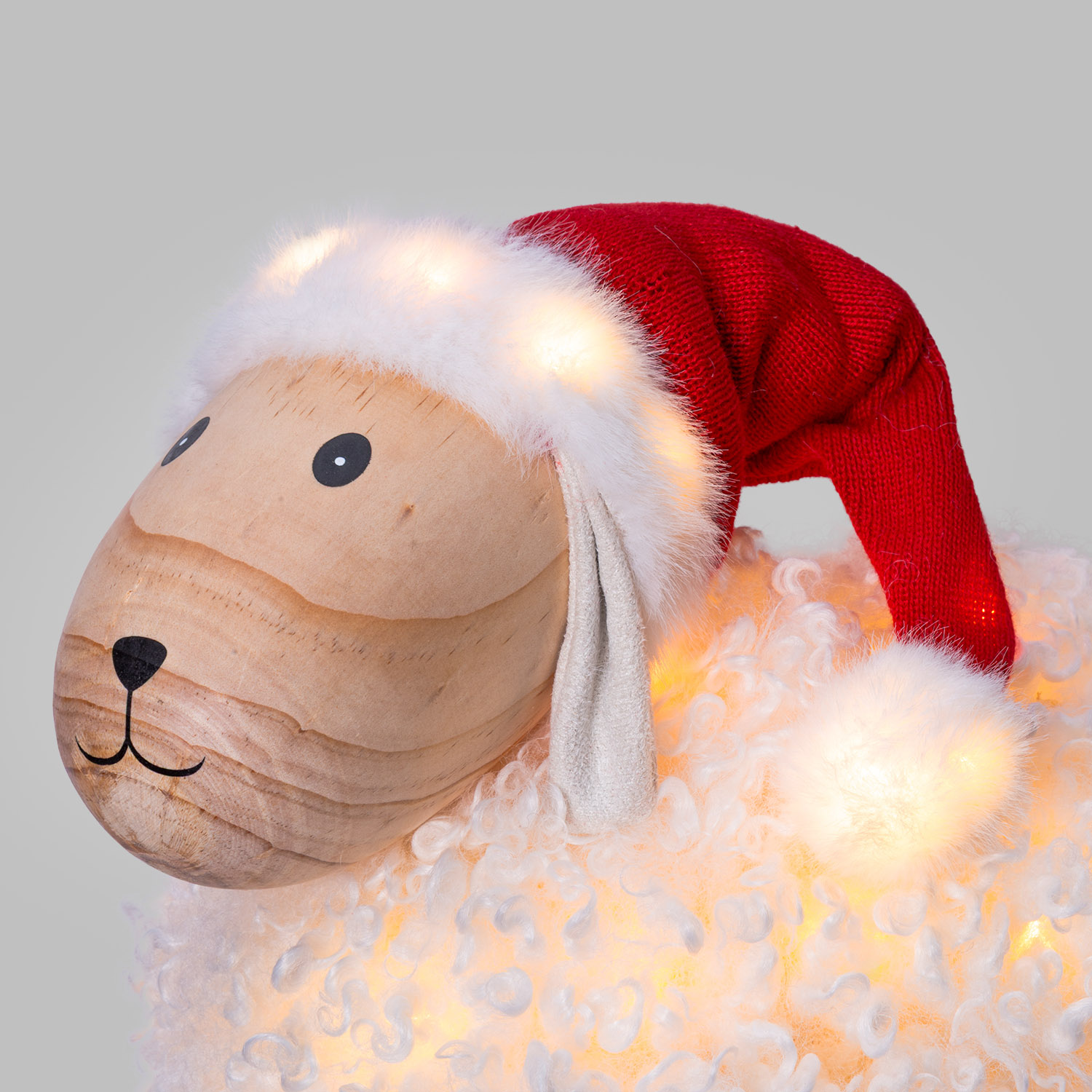 NatAgnello 3D-Leuchtfigur aus Holz, H 35 cm, Dual Color Micro-LEDs warmweiß und mehrfarbig, für den Innenbereich 8