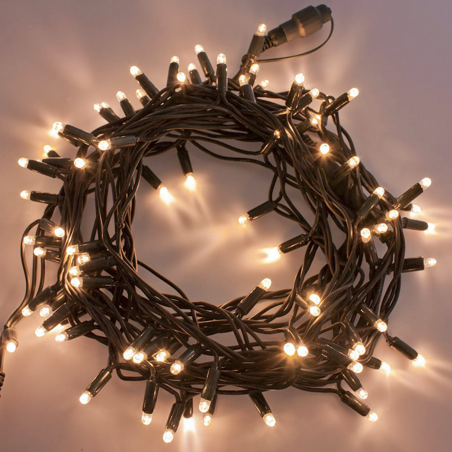 Catena 20 m, 200 maxiled bianco caldo SOFT, cavo verde, prolungabile, IP67