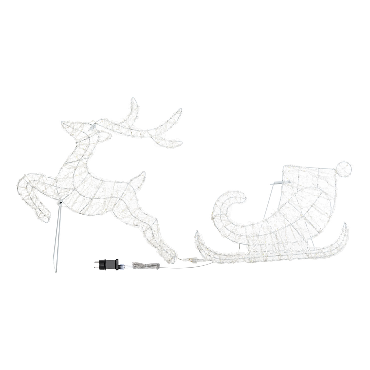 Renne avec Traîneau 2D, h. 65 cm, gouttes led blanc froid 5 Renne avec Traîneau 2D, h. 65 cm, gouttes led blanc froid 5