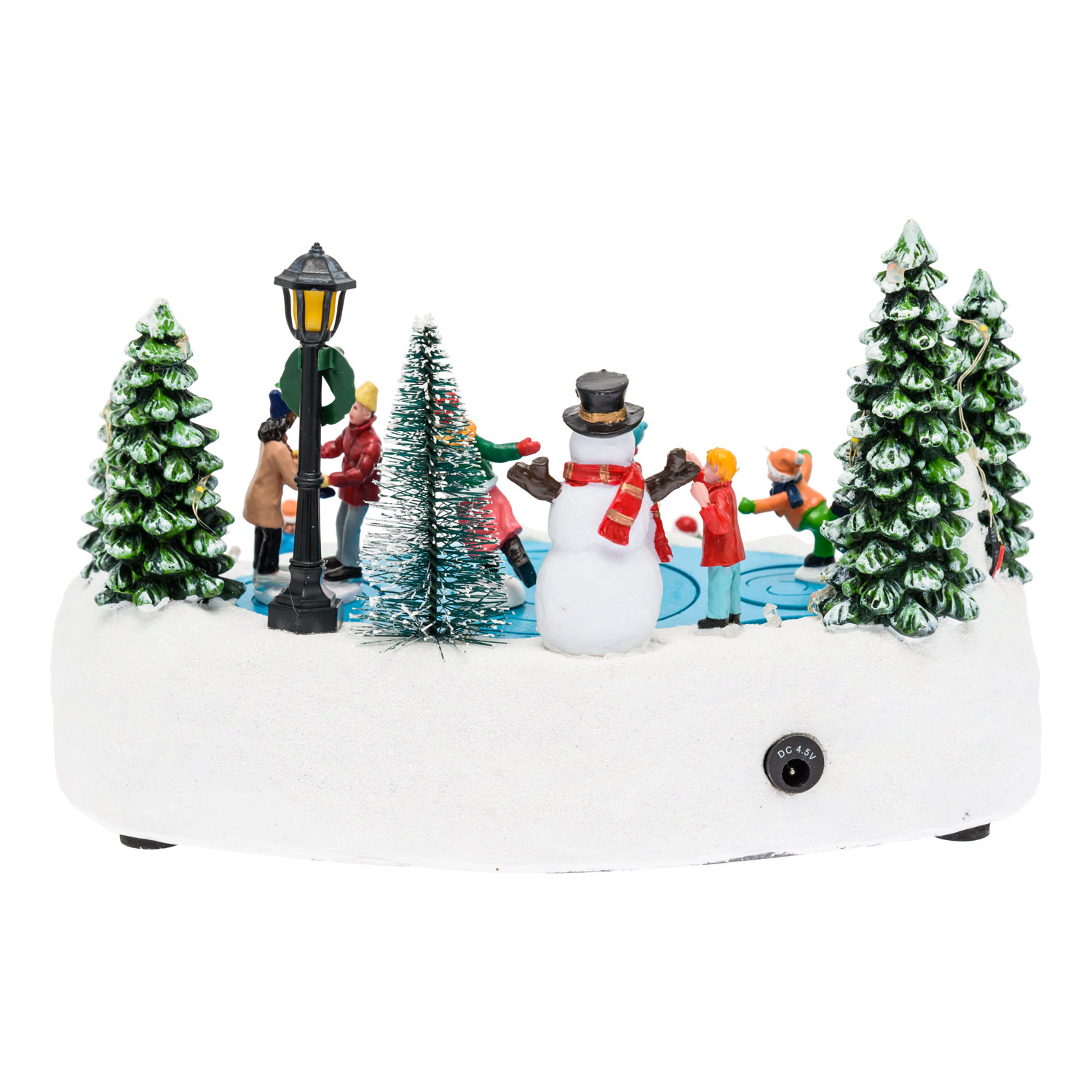 Pueblo de Navidad, Paisaje nevado con Patinadores en movimiento giratorio, h 15 cm, villancicos 5 Pueblo de Navidad, Paisaje nevado con Patinadores en movimiento giratorio, h 15 cm, villancicos 5