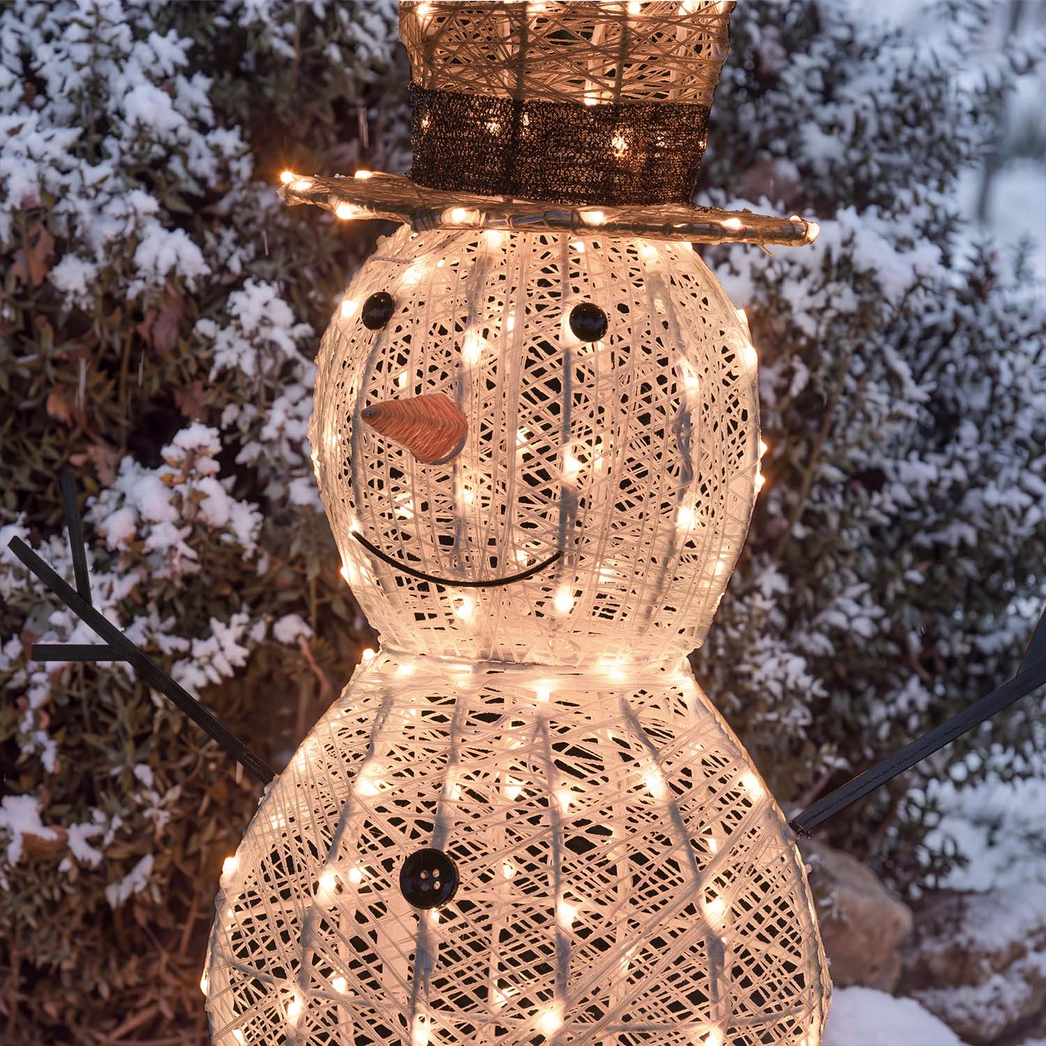 Pupazzo di Neve 3D Light Cream & Brown, h 105 cm, 220 Dual LED bianco extra caldo e bianco freddo 9