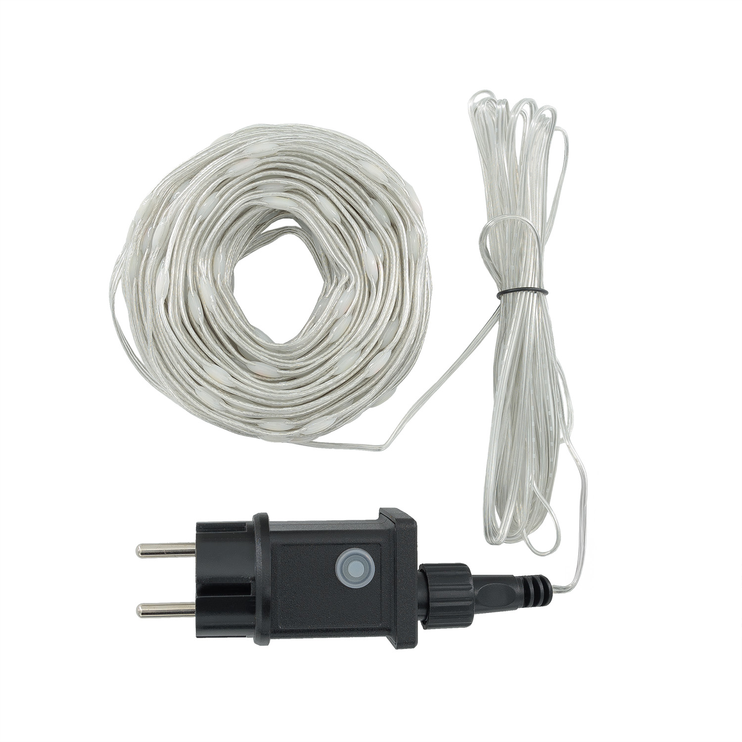 Catena 20 m, 200 Gocce di Luce Dual Color, led bianco caldo e multicolor, cavo trasparente 10