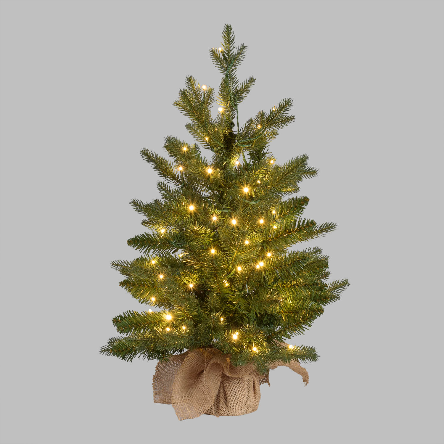 Albero Alpino con base Juta in finto pino, 60 cm, 90 miniled integrati bianco caldo Albero Alpino con base Juta in finto pino, 60 cm, 90 miniled integrati bianco caldo