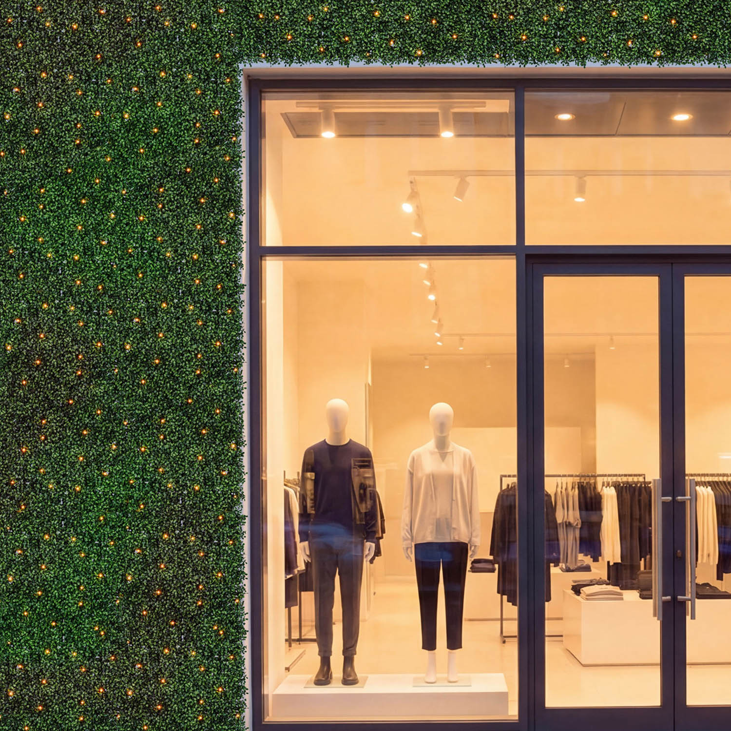 Panneau de Buis artificiel vert foncé Green Wall Light, 16 Maxiled Dual Color blanc chaud 16