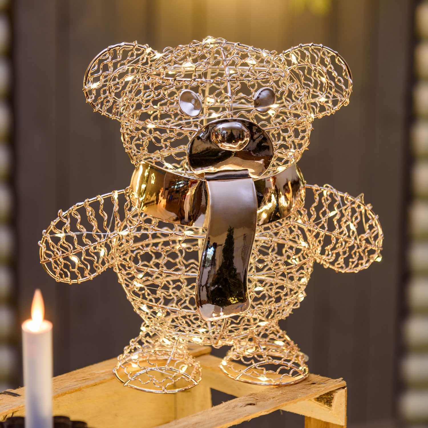 Ourson Teddy Bear, h. 27 cm, 80 led blanc chaud Ourson Teddy Bear, h. 27 cm, 80 led blanc chaud