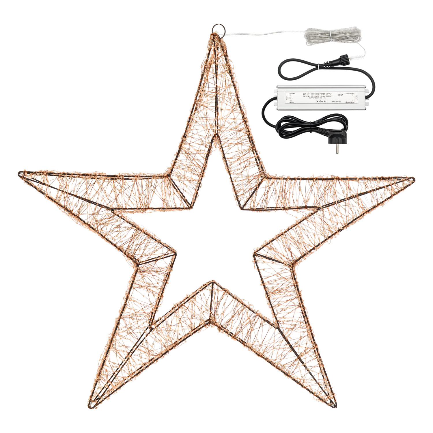 Ø 75 cm, 3500 RGB Color Changing MicroLEDs, Brown Star Lights 3 Ø 75 cm, 3500 RGB Color Changing MicroLEDs, Brown Star Lights 3