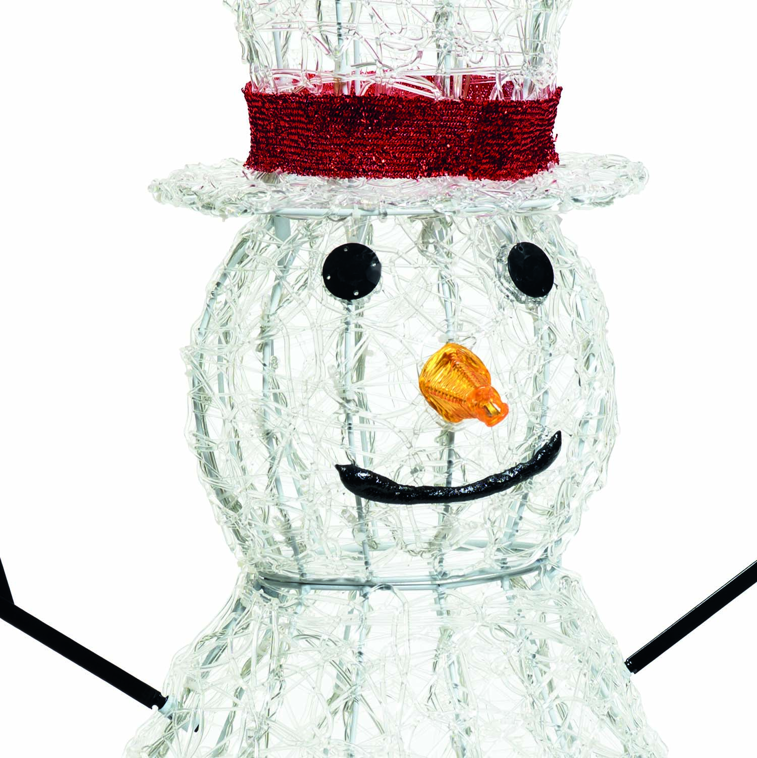 Pupazzo di Neve 3D in acrilico trasparente, h 70 cm, 160 Dual LED bianco caldo e freddo 8