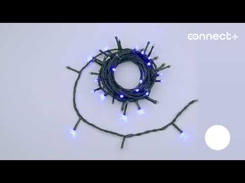 Catena Connect+ 5 m, 50 led blu, cavo verde, prolungabile 2
