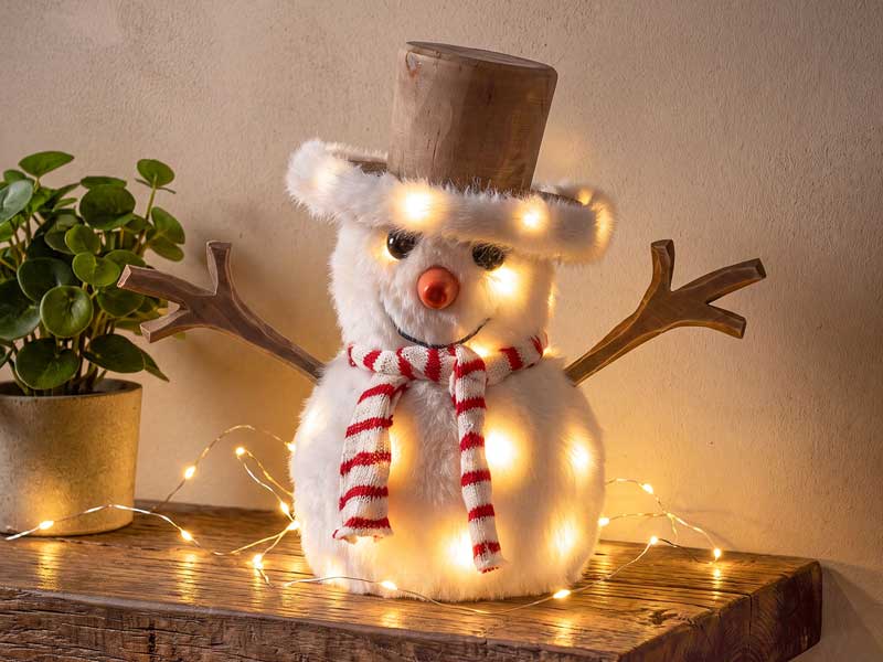 SnowPazzo luminoso con cappello e sciarpa