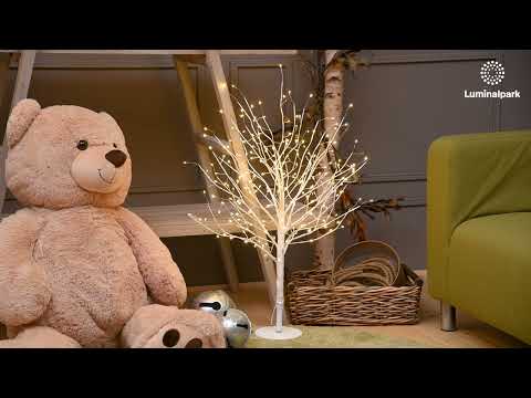 Weißer Baum Steineiche, 240 MicroLEDs warmweiß, Innenbereich 2 Weißer Baum Steineiche, 240 MicroLEDs warmweiß, Innenbereich 2