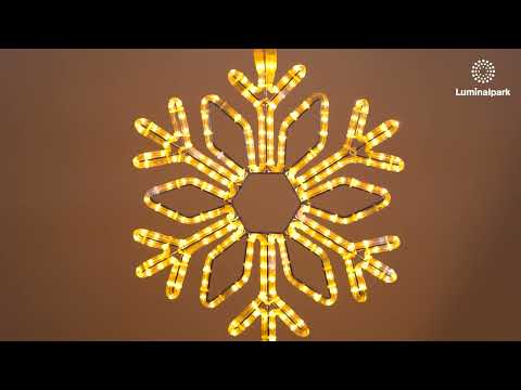 Flocon de Neige en tube lumineux, 52 x h 60 cm, 244 led blanc chaud et froid 2