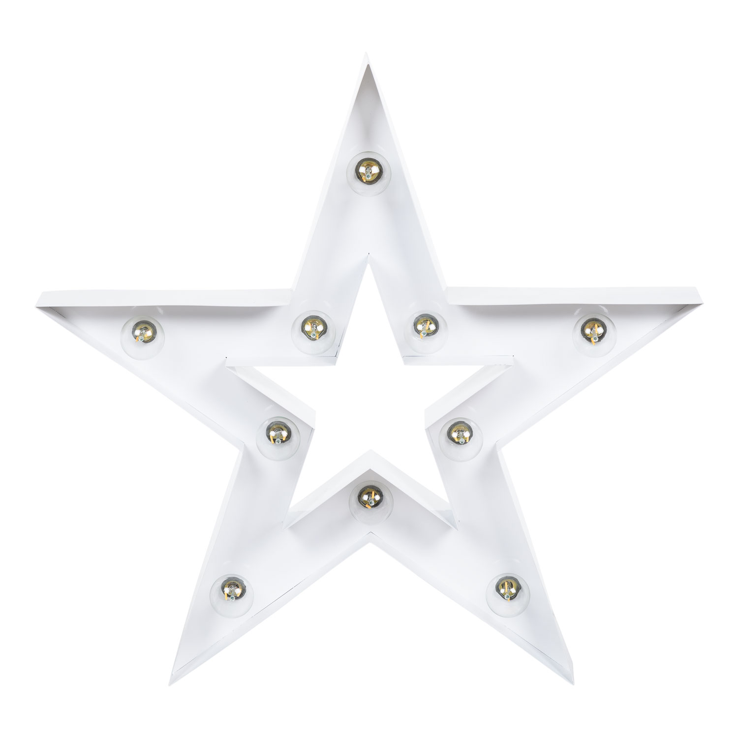 Estrella de metal blanco 60cm, 10 portalámparas E14 4 Estrella de metal blanco 60cm, 10 portalámparas E14 4