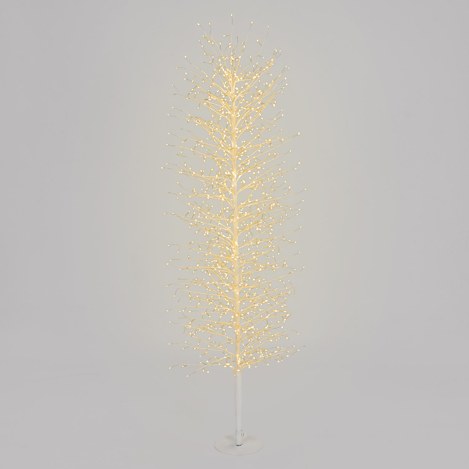  Árbol Slim Rama de Tilo blanco h 1,4 m, 1080 microled blanco cálido, uso interior