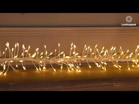 Guirlande Festoon argentée 10 m, 2400 microled blanc chaud et blanc froid, haute densité 2