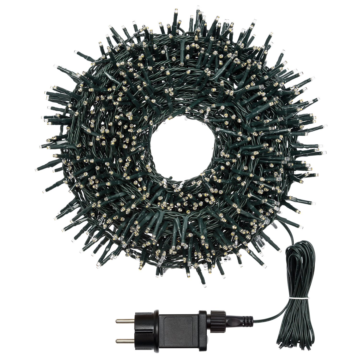 Catena Nastro di luce 20 m, 1000 miniled bianco caldo e bianco freddo, cavo verde 4
