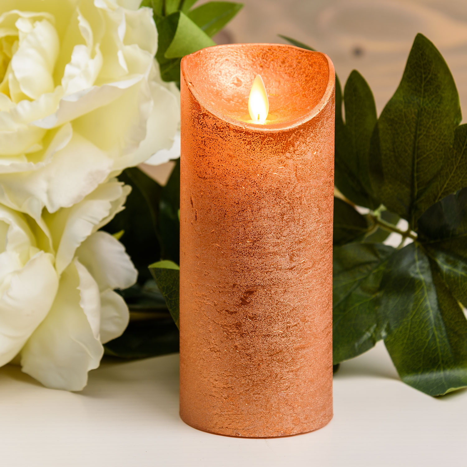 Coppery rough wax Candle, h 18 cm 1 Coppery rough wax Candle, h 18 cm 1